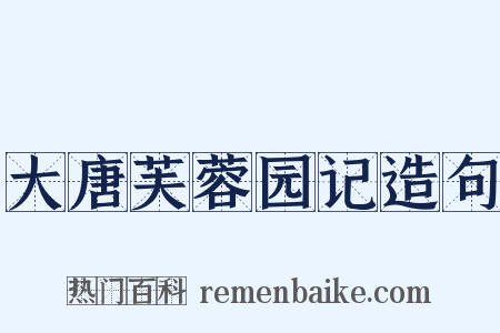 大唐芙蓉园记造句是什么意思的图片